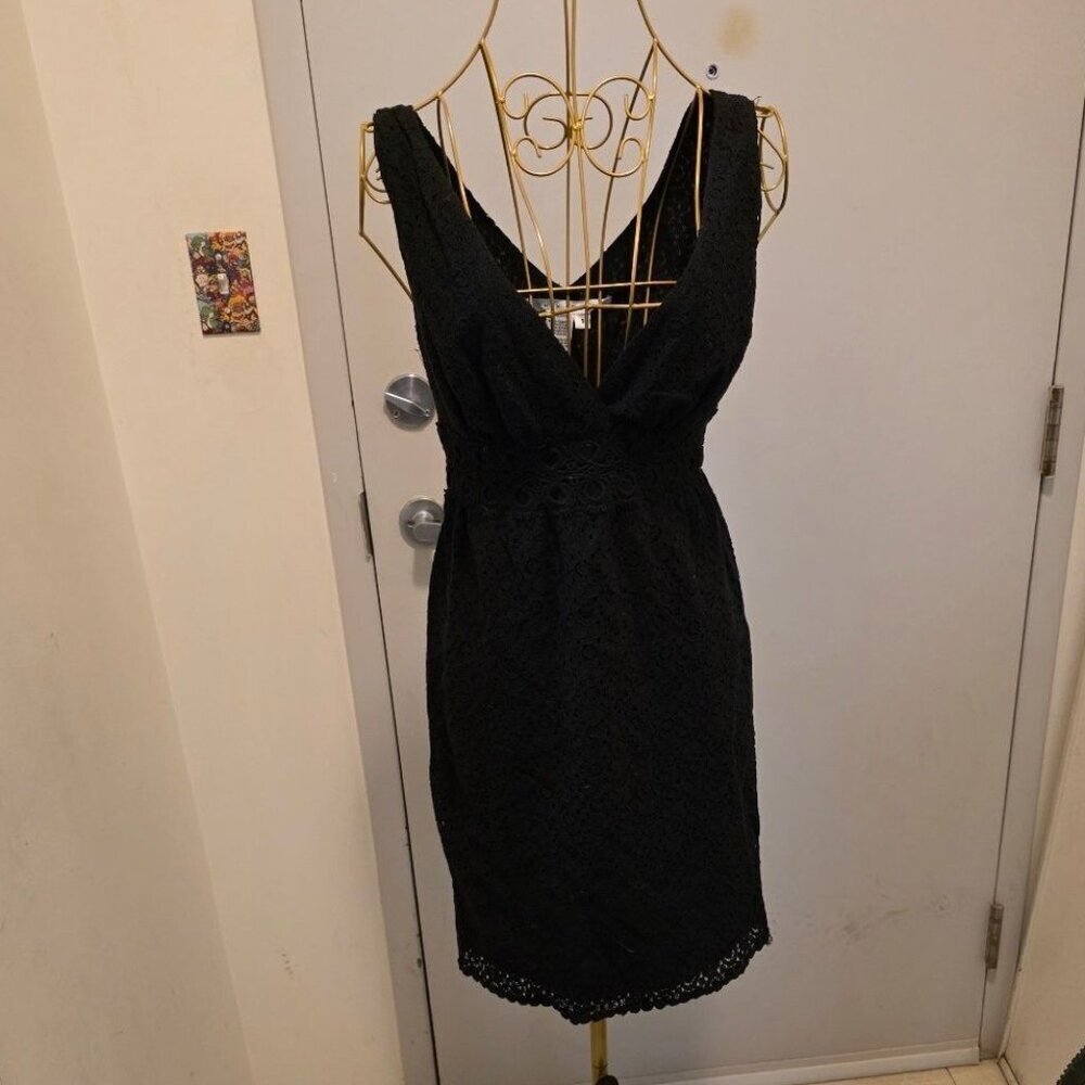 Max Studio Women's Black Lace Sleeveless Cocktail Dress Small